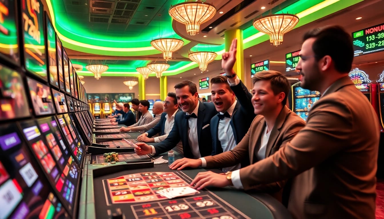 Spannende Spielszene im 79king Online-Casino mit lebhafter Atmosphäre und begeisterten Spielern.