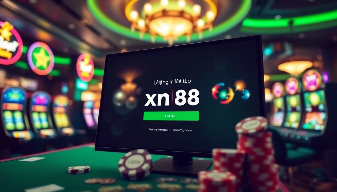 Engage in thrilling online gaming with the đăng nhập xn88 interface, surrounded by vibrant casino elements.