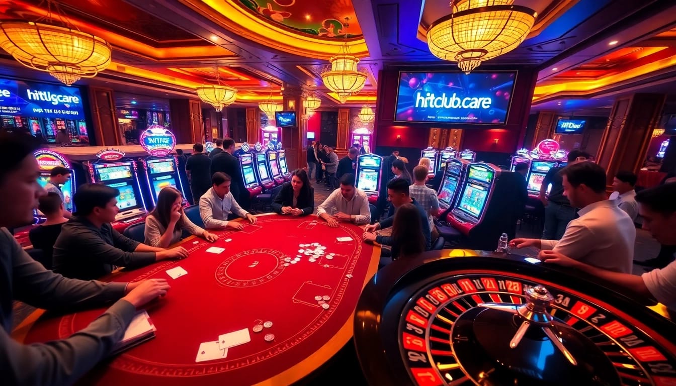 Experience thrilling gameplay at hitclub.care with vibrant casino tables and exciting gambling action.