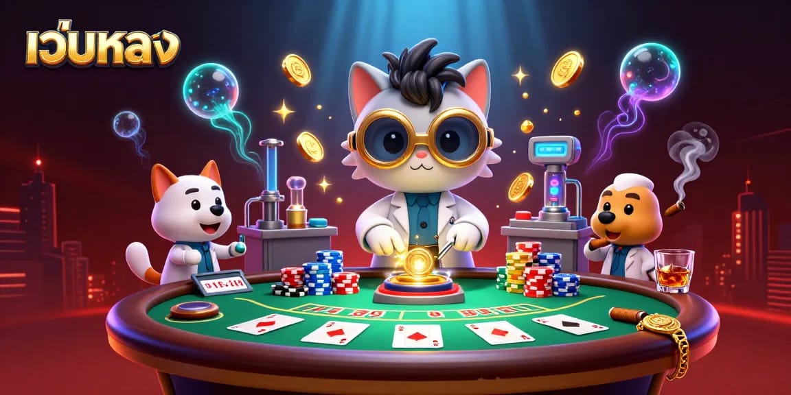 มีส่วนร่วมกับ สล็อตเว็บตรง และเกมโป๊กเกอร์ ที่แสดงในฉากคาสิโนที่เต็มไปด้วยสีสัน
