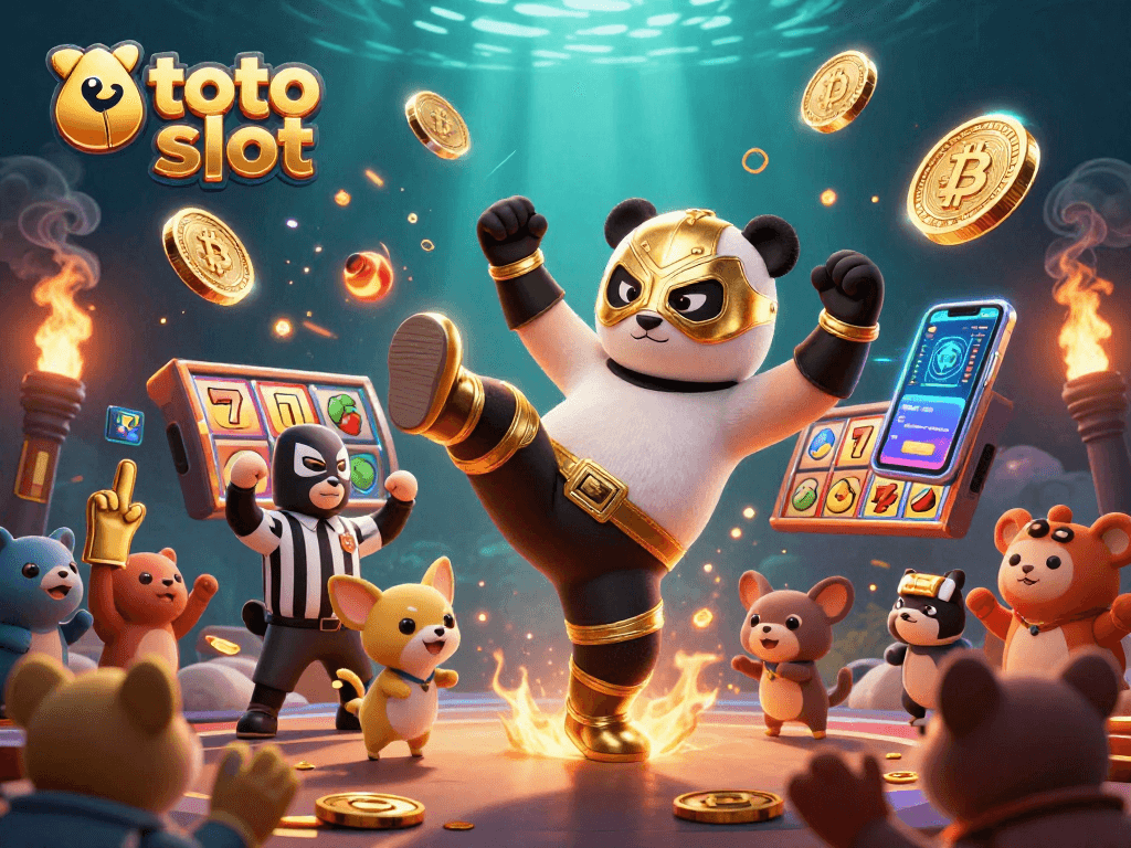 Experience thrilling action with the toto slot scene featuring an energetic wrestling panda and vibrant gaming elements.
