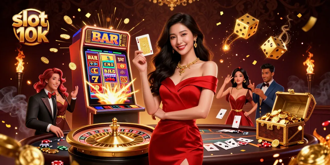 Play exciting slot 10k games amidst dazzling casino elements and rewards.