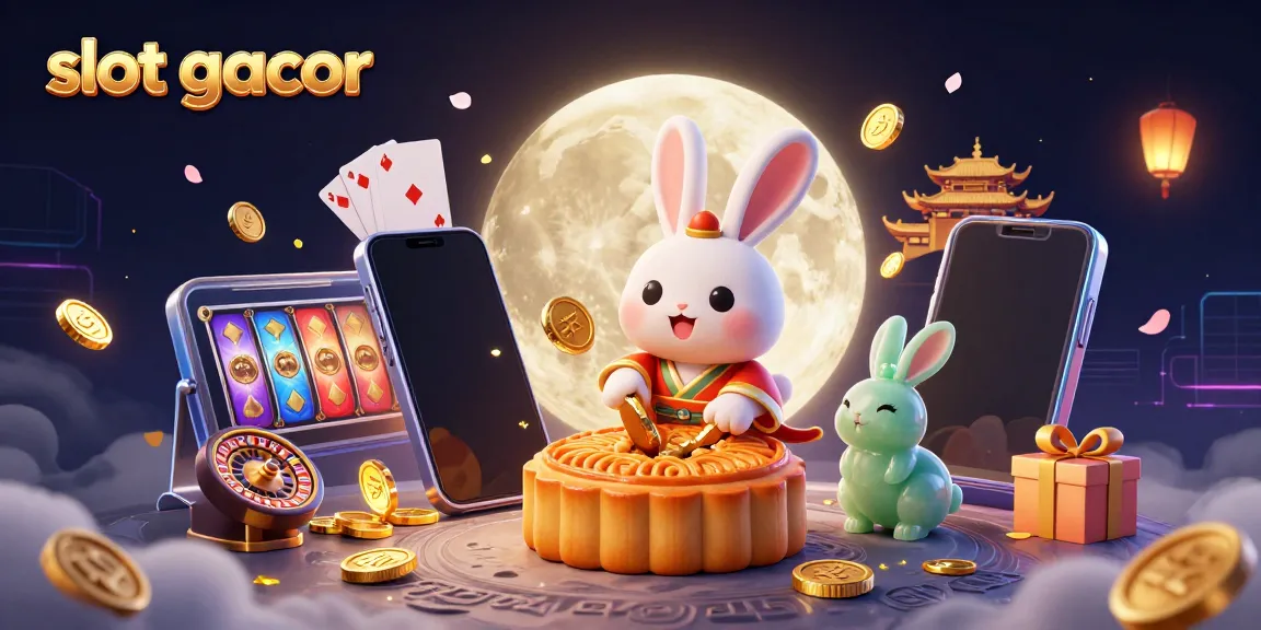 Slot gacor saat pesta bulan dengan kelinci dan permainan kasino yang menarik.