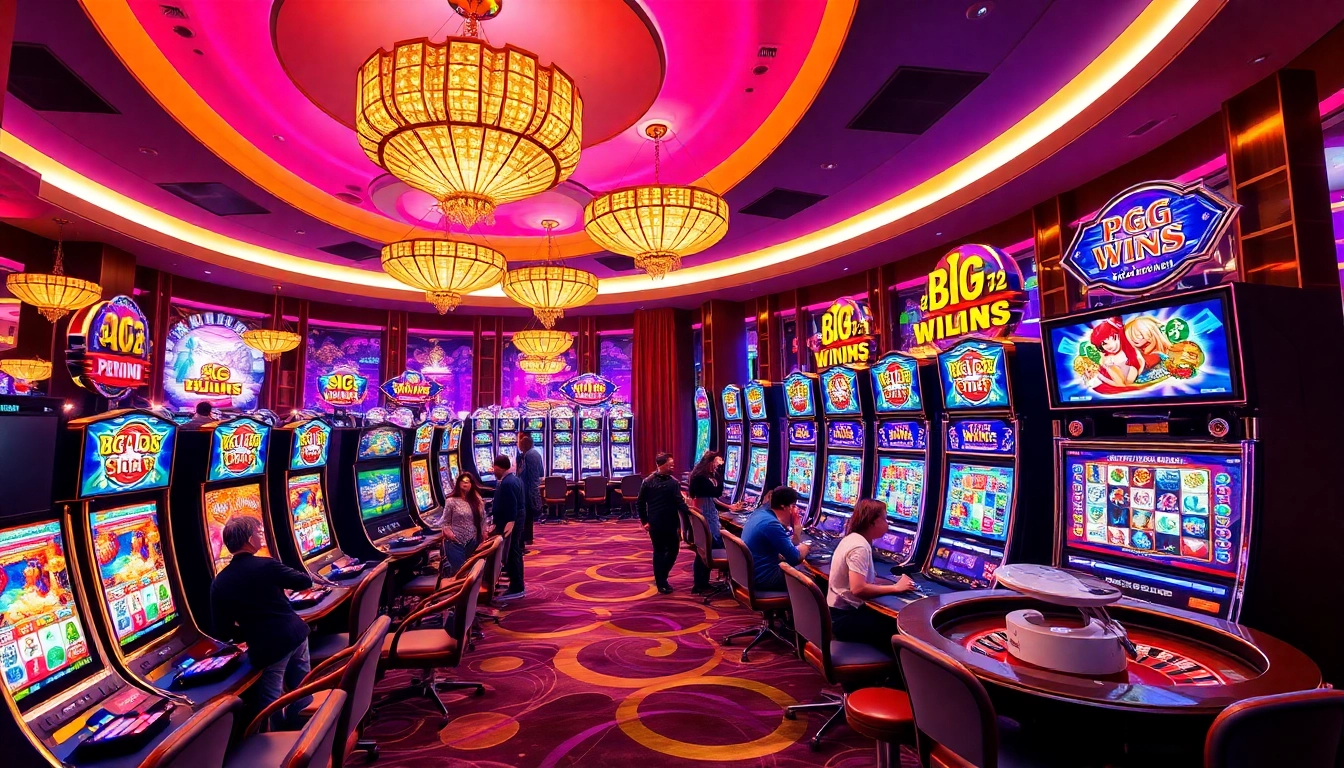 Exciting gameplay at PG Slots 99win with colorful slot machines and players celebrating wins.