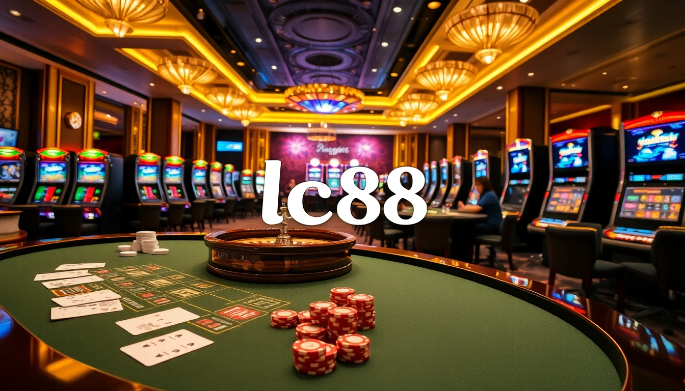 Players enjoying an exciting game at lc88’s luxurious casino table.