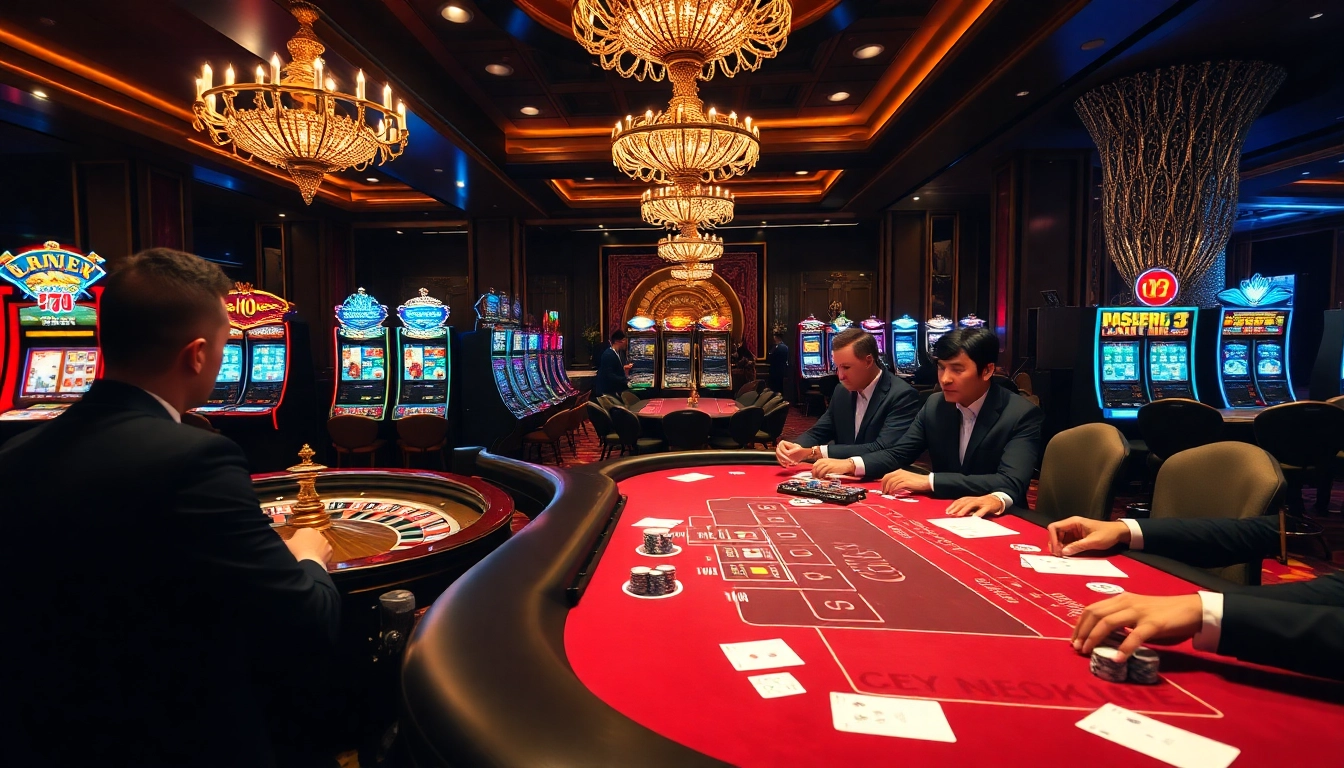 Engaged gamblers strategize at a luxurious C168 casino table with vibrant visuals.