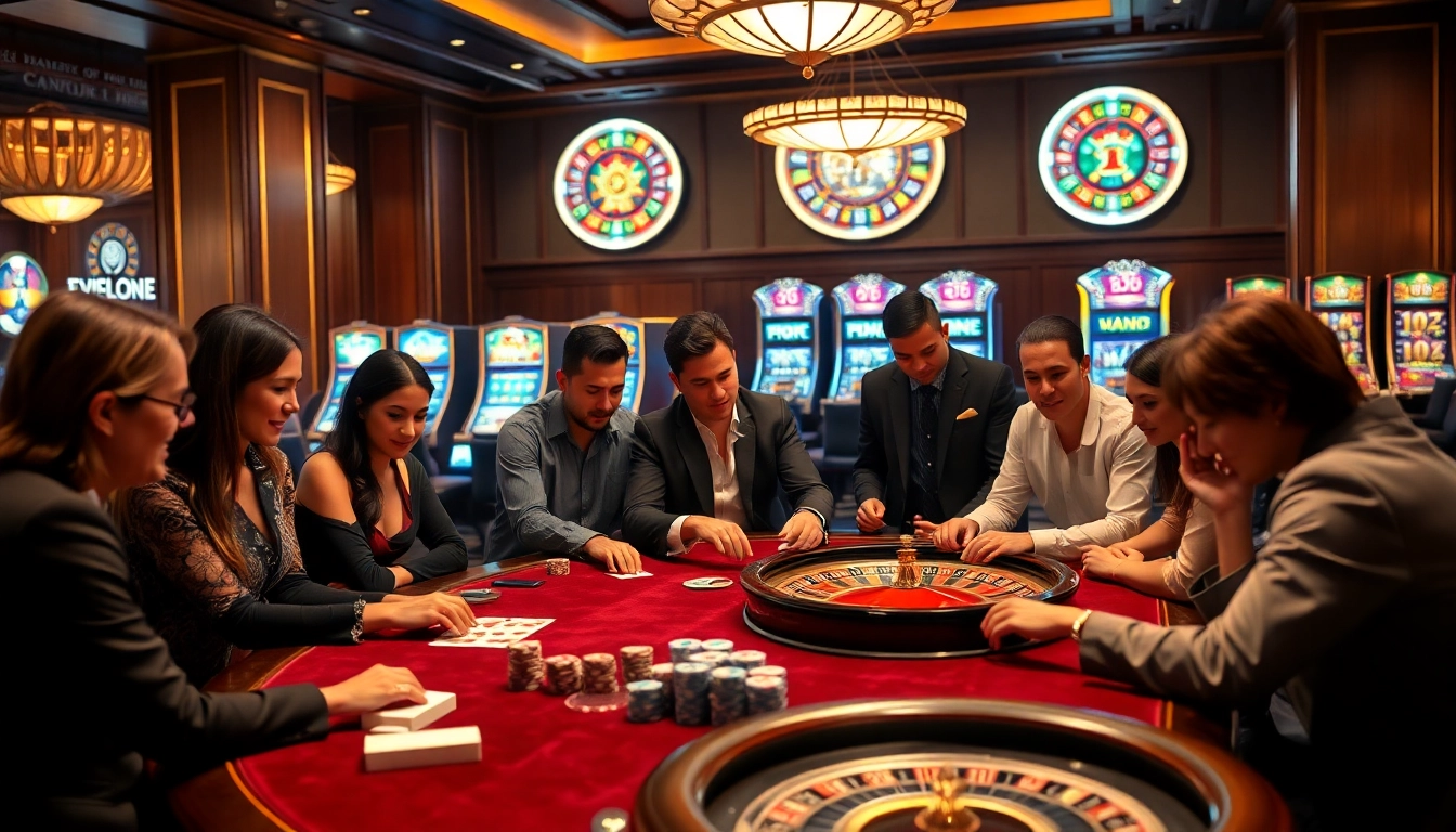 Engaged players enjoying a high-stakes poker game at RR 88 casino, highlighting thrilling gambling moments.