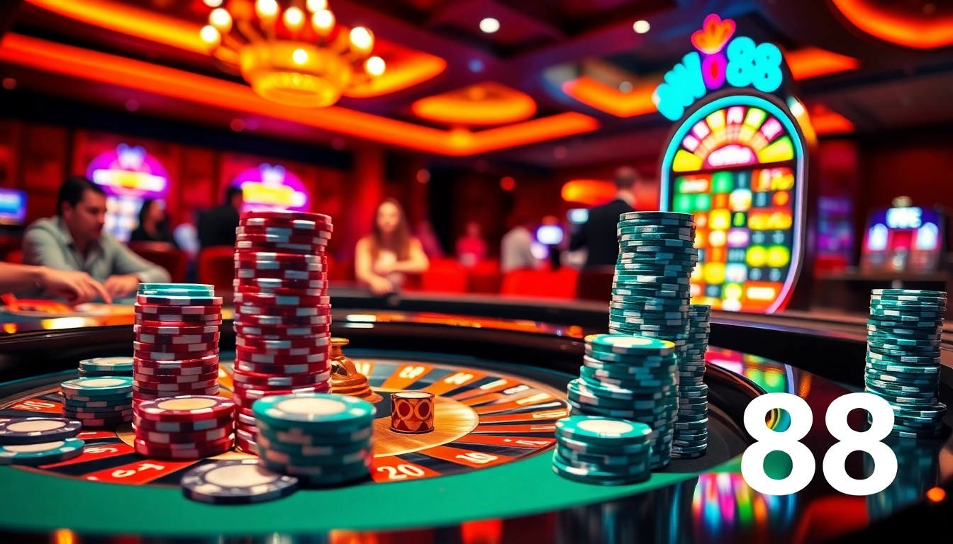 Experience the thrill of gambling at WW 88 casino, featuring roulette and poker excitement.