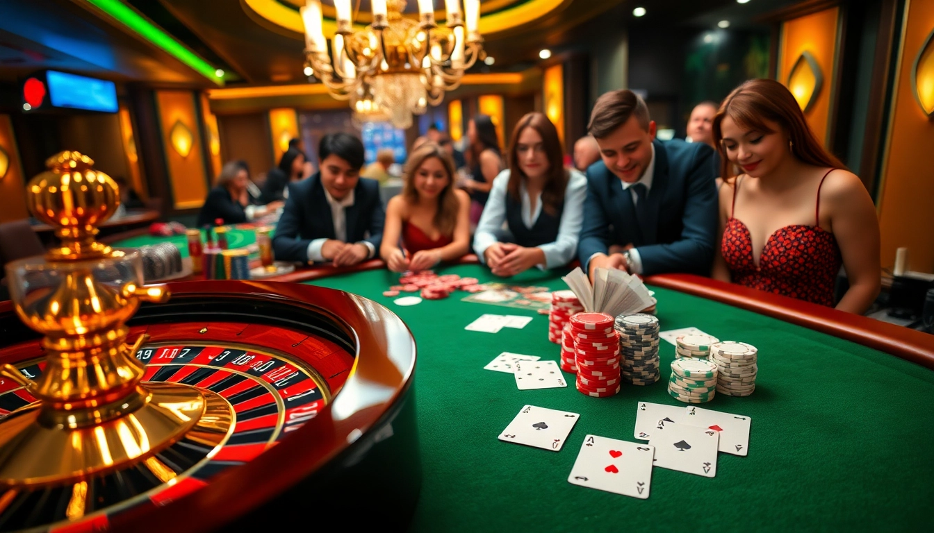 Experience thrilling gameplay at RR888 with vibrant casino tables and engaged players.