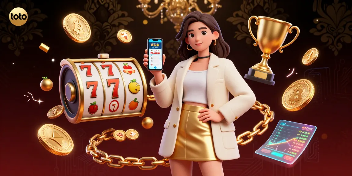 Place bets with toto in this vibrant casino scene featuring sports betting elements and lively graphics.