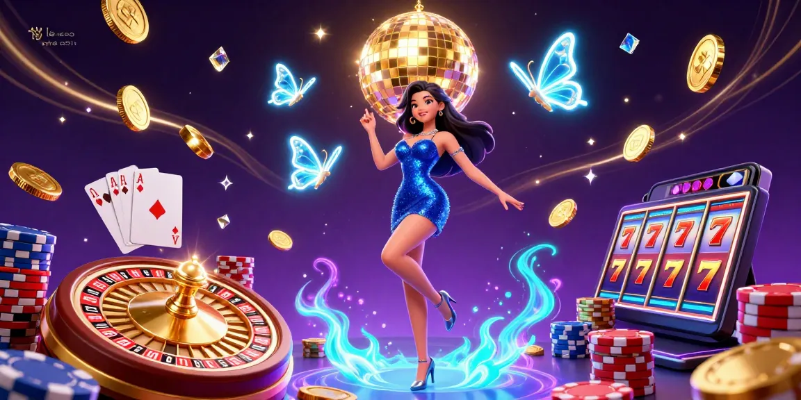 Experience thrilling ty le keo nha cai moments with a glamorous woman dancing among casino excitement.