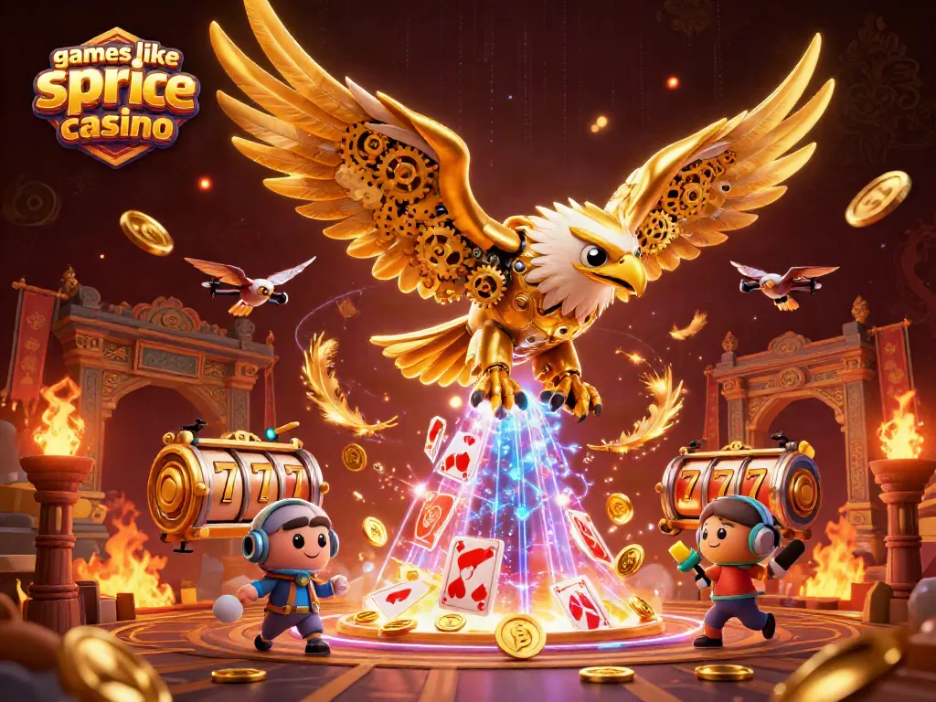 Win with games like spree casino in an ultra-detailed 3D illustration filled with action.