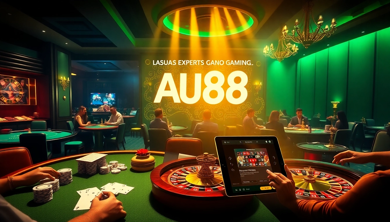 Dive into the excitement of AU88 with professional gamblers engaged in thrilling casino games.