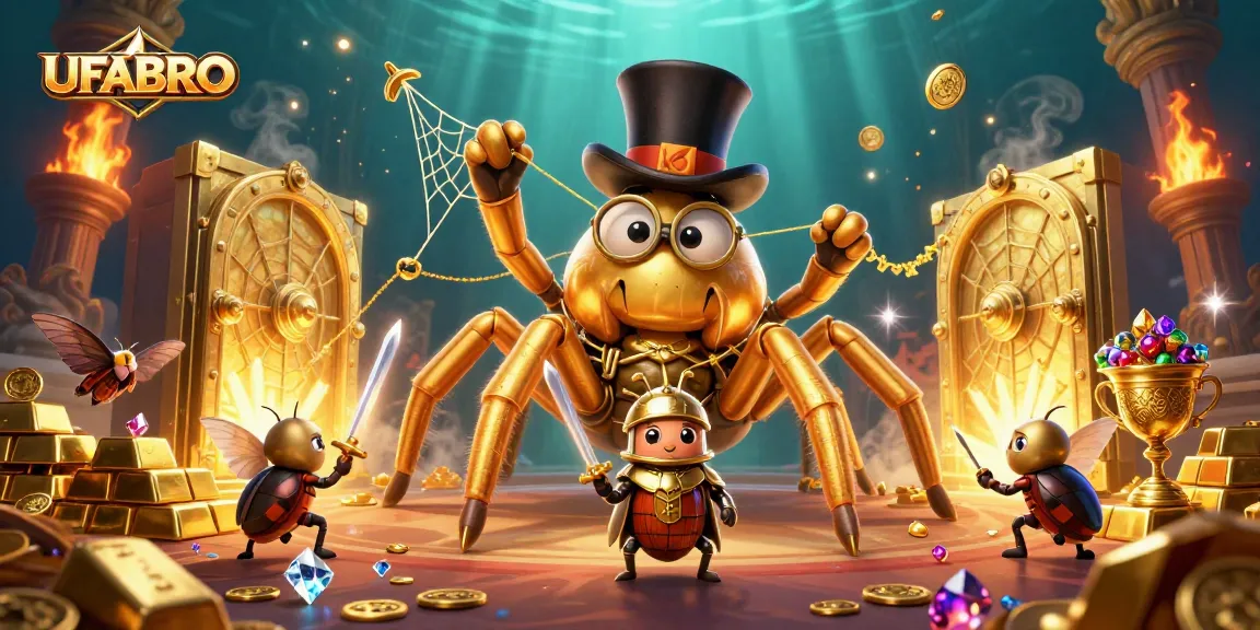 Win big at UFABRO with colorful gaming elements, showcasing a bustling casino atmosphere