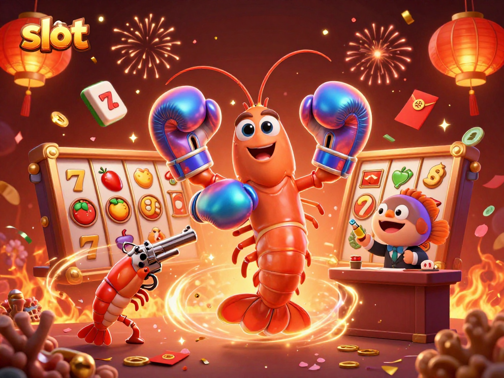 Engage with thrilling slot gaming action featuring vibrant 3D characters and dynamic casino elements.