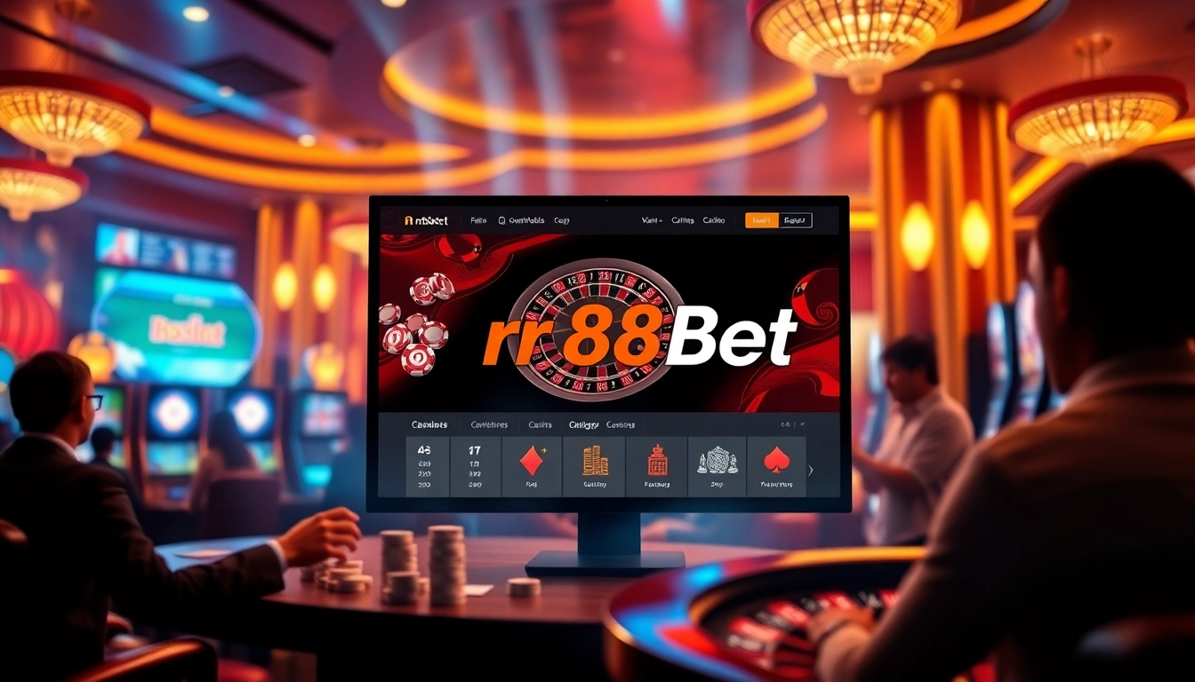 Experience the thrill of rr88bet online gambling with dynamic poker chips and roulette games.