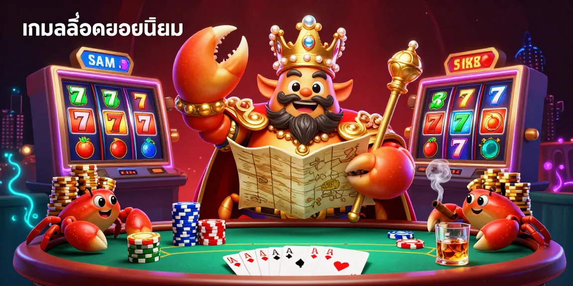Experience the excitement of เกมสล็อตยอดนิยม as animated characters revel in a dynamic casino setting.
