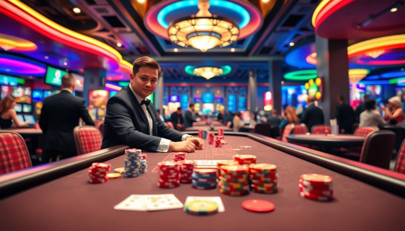 Bermain bandar togel dengan suasana kasino yang meriah.