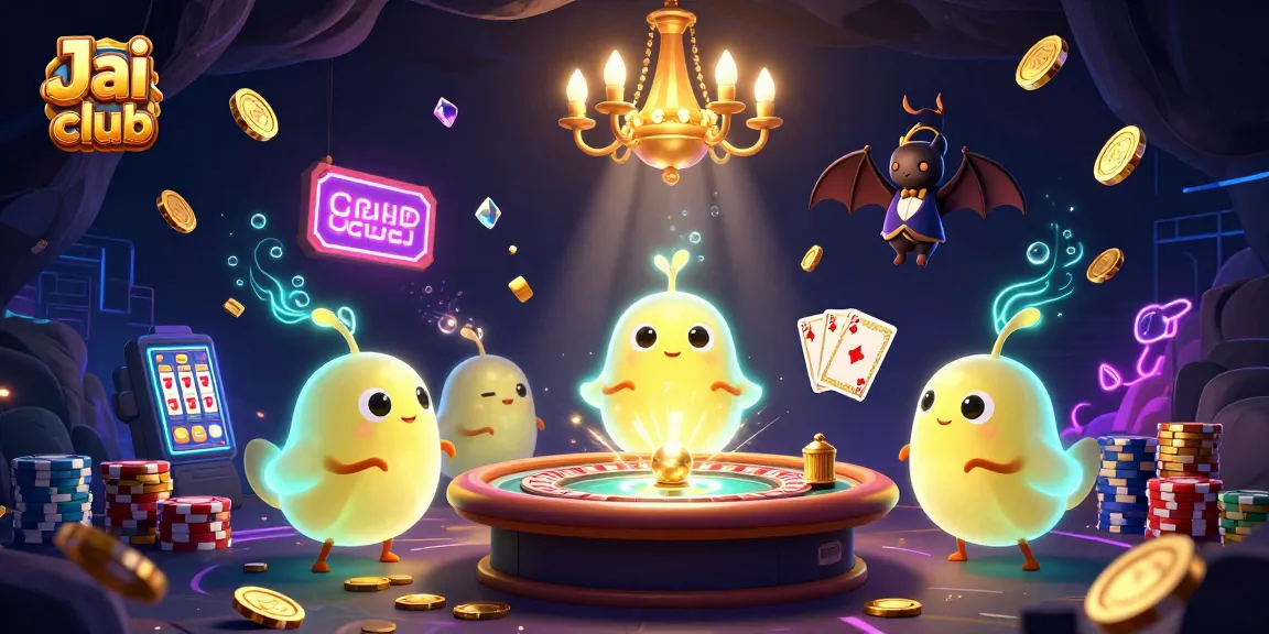 Experience thrilling gameplay at Jai club with glowing glowworms lighting up a cave casino scene.