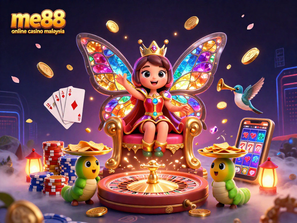 Experience the excitement of me88 online casino Malaysia with stunning 3D characters and casino elements.