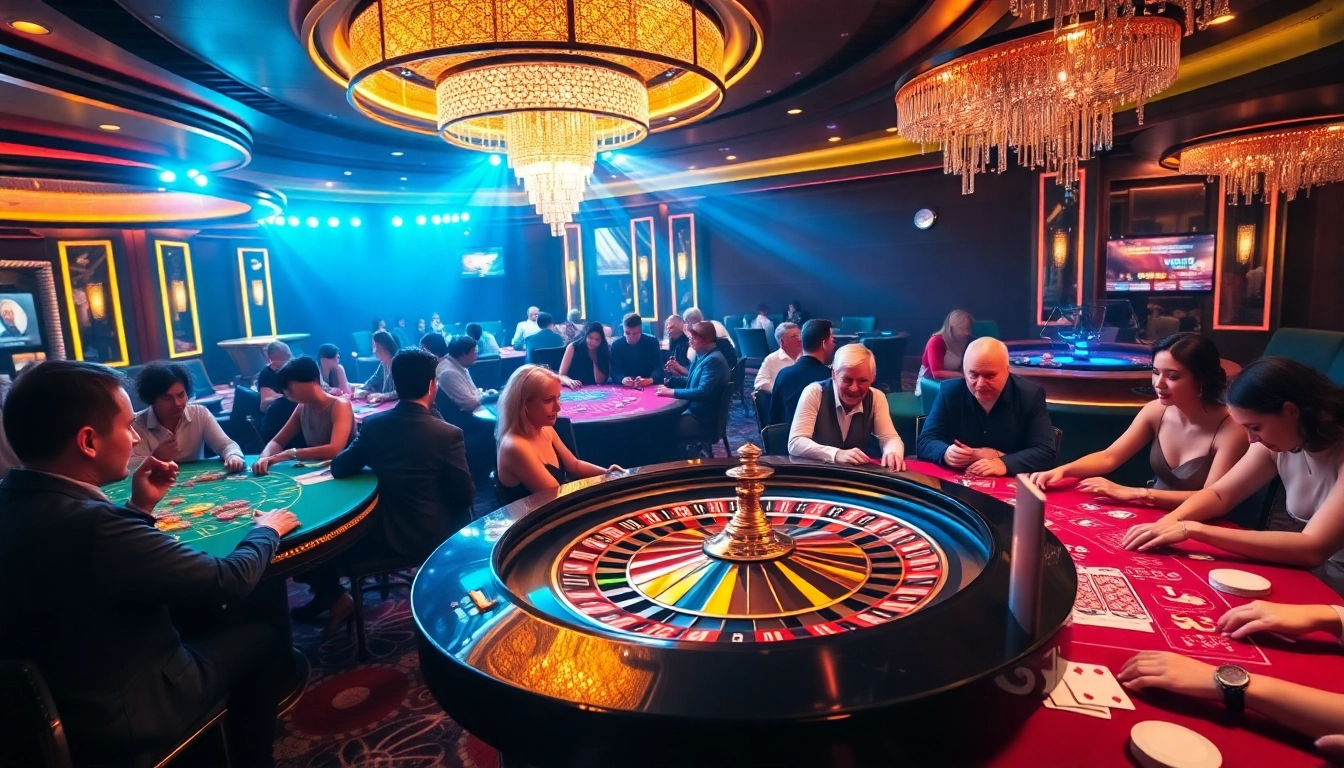 Experience excitement at bro138 with vibrant casino games, roulette wheel, and dynamic players.