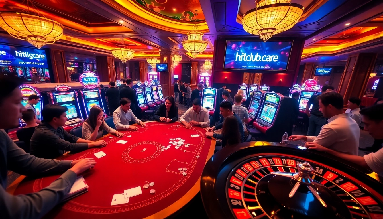 Experience thrilling gameplay at hitclub.care with vibrant casino tables and exciting gambling action.