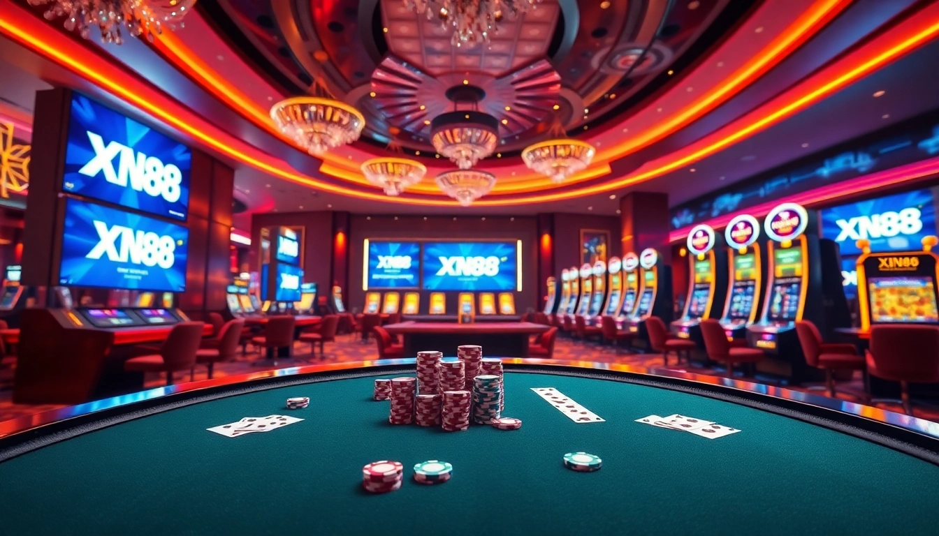 Log into đăng nhập xn88 with vibrant casino visuals and engaging online gaming elements.