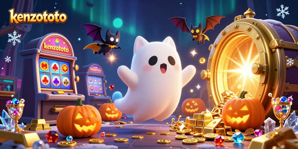 Kenzototo players enjoying a thrilling lottery experience with ghostly fun in a haunted casino setting.