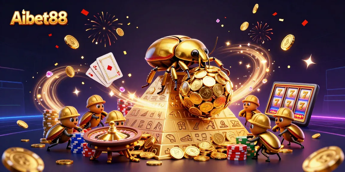 Experience the excitement of Aibet88 with vibrant casino elements in a dynamic scene.