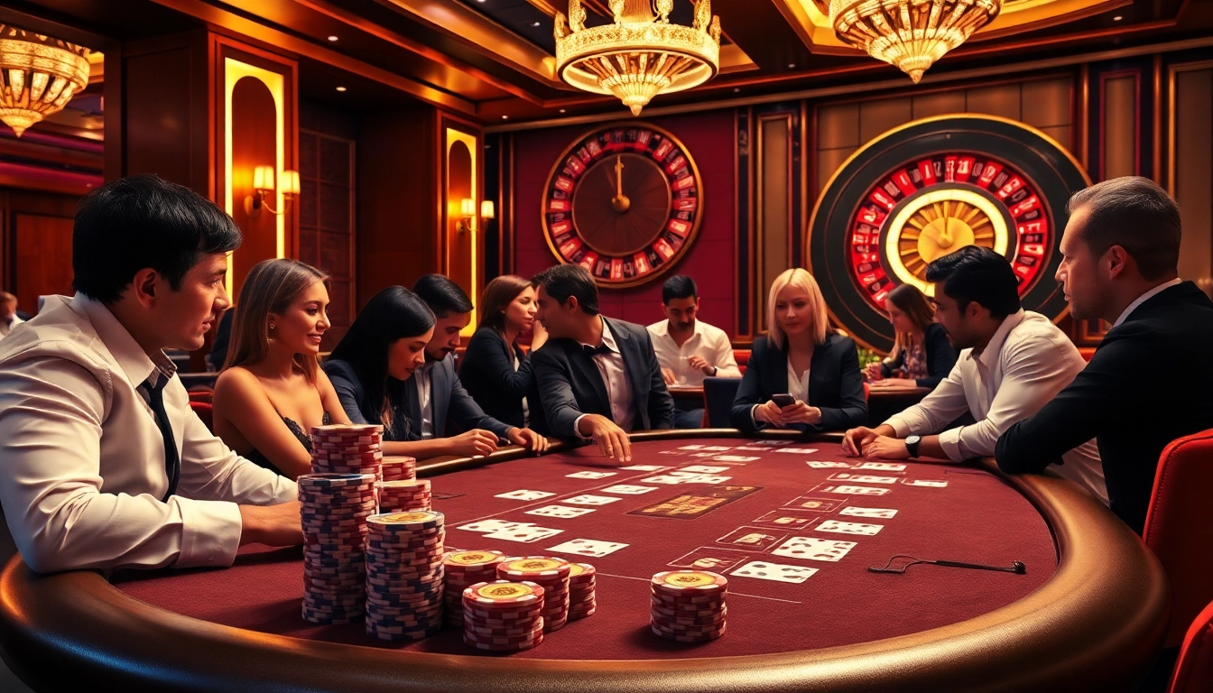 High-stakes poker scene at 33WIN, showcasing thrilling gameplay with colorful chips and cards.