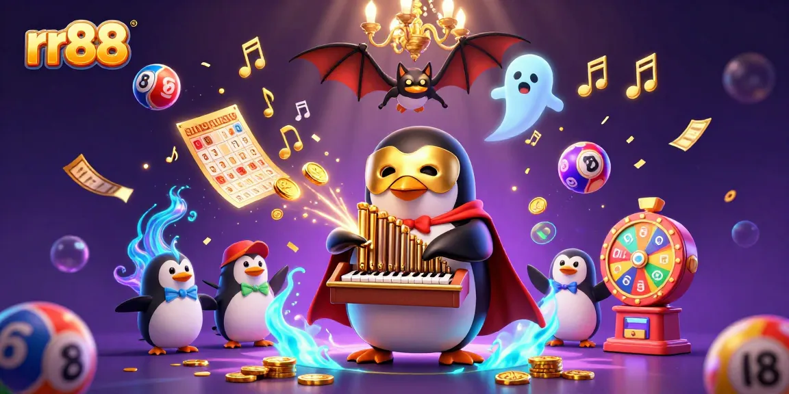 Experience the thrill of rr88 with vibrant gambling-themed elements in this dynamic illustration.