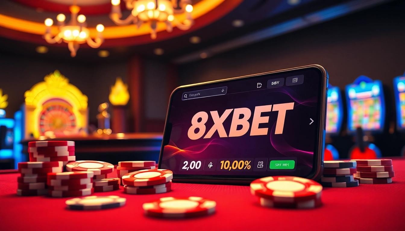 Experience the excitement of tải app 8xbet with vibrant casino visuals and mobile gambling action.