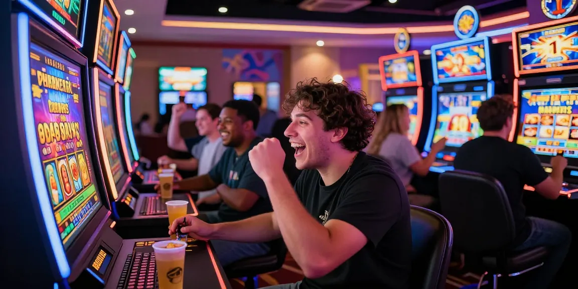Exciting scene of players enjoying bonus buy slots at an international casino, showcasing vibrant gaming atmosphere and camaraderie.