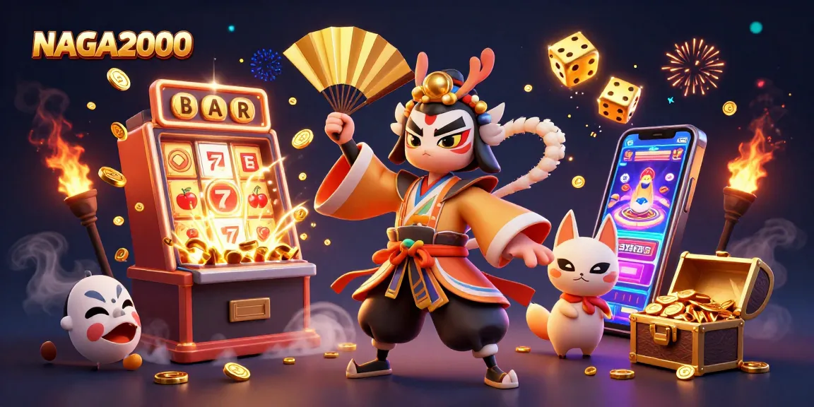 NAGA2000 membuka kemenangan mendebarkan dengan adegan jackpot 3D yang hidup dan karakter kasino yang menarik.