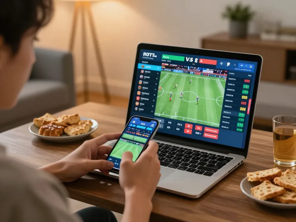 NK88 user placing live sports bets on smartphone with dynamic betting odds displayed.