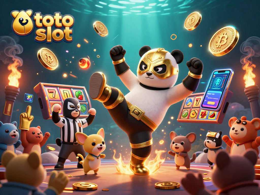 Experience thrilling action with the toto slot scene featuring an energetic wrestling panda and vibrant gaming elements.