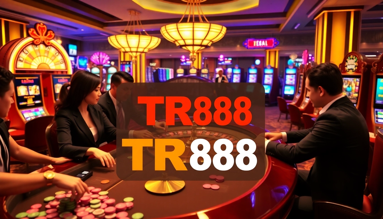 Experience the excitement of TR88 casino games with vibrant roulette tables and colorful chips.