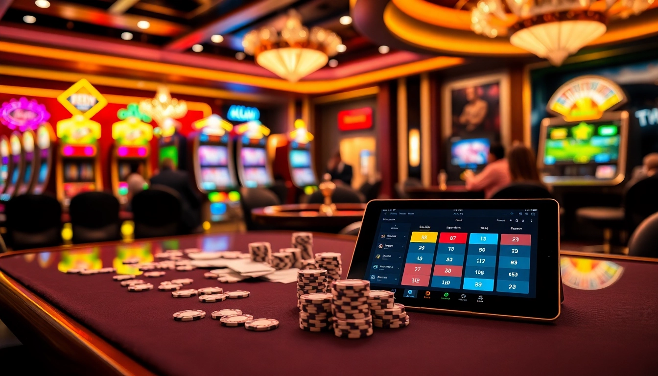 Players engaging in the excitement of Đăng Ký Nhà Cái 68VIP at a vibrant casino.