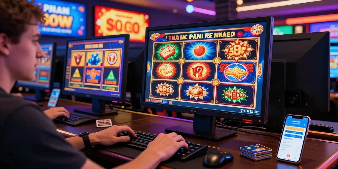 Engaging scene of credit card casinos featuring vibrant slot games and promotional banners.