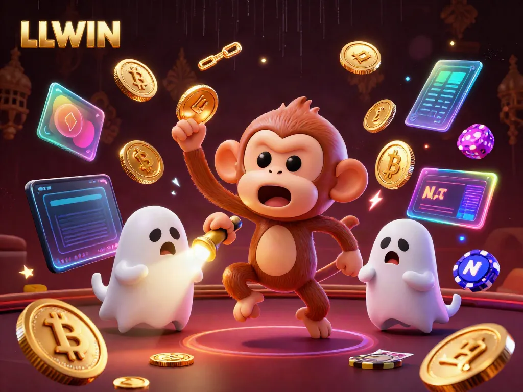 Engage with LLWIN in a vibrant casino atmosphere filled with crypto elements.