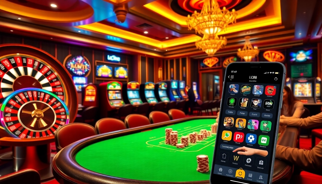 Engage in excitement with LC88 casino games at a vibrant, luxurious table