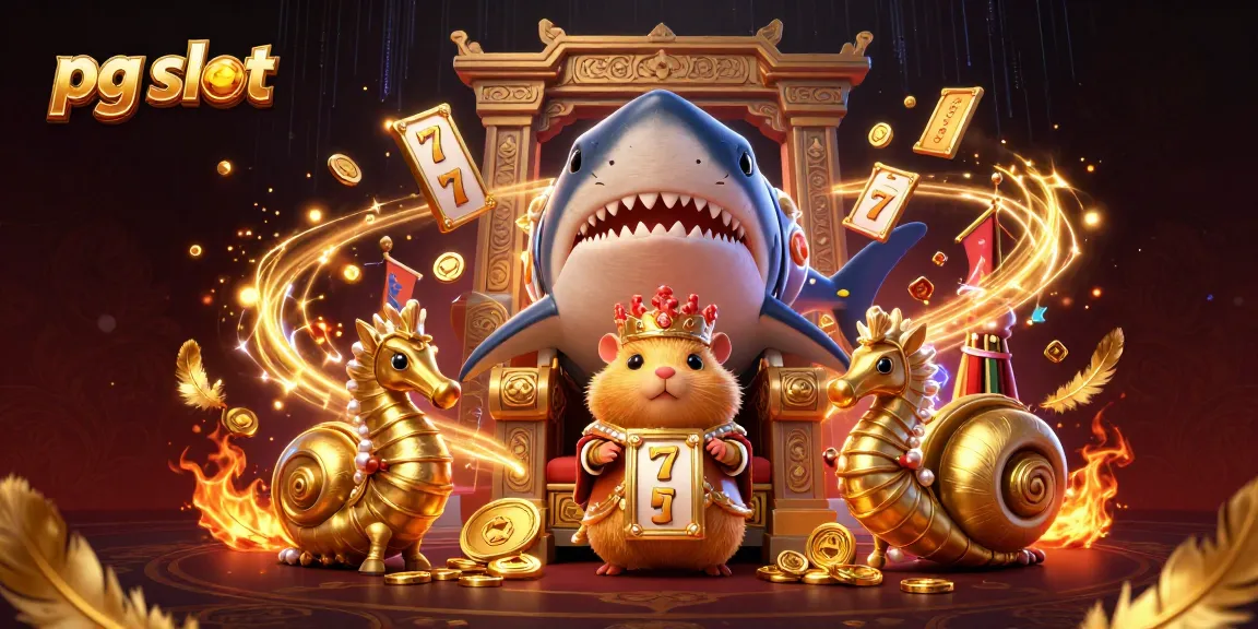 Experience the thrill of pg slot with a golden hamster king and dynamic casino elements.
