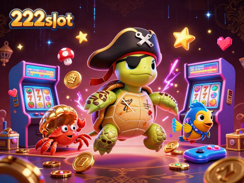 Bermain 222slot dengan simbol slot dan karakter kartun, merasakan petualangan kasino yang mendebarkan.