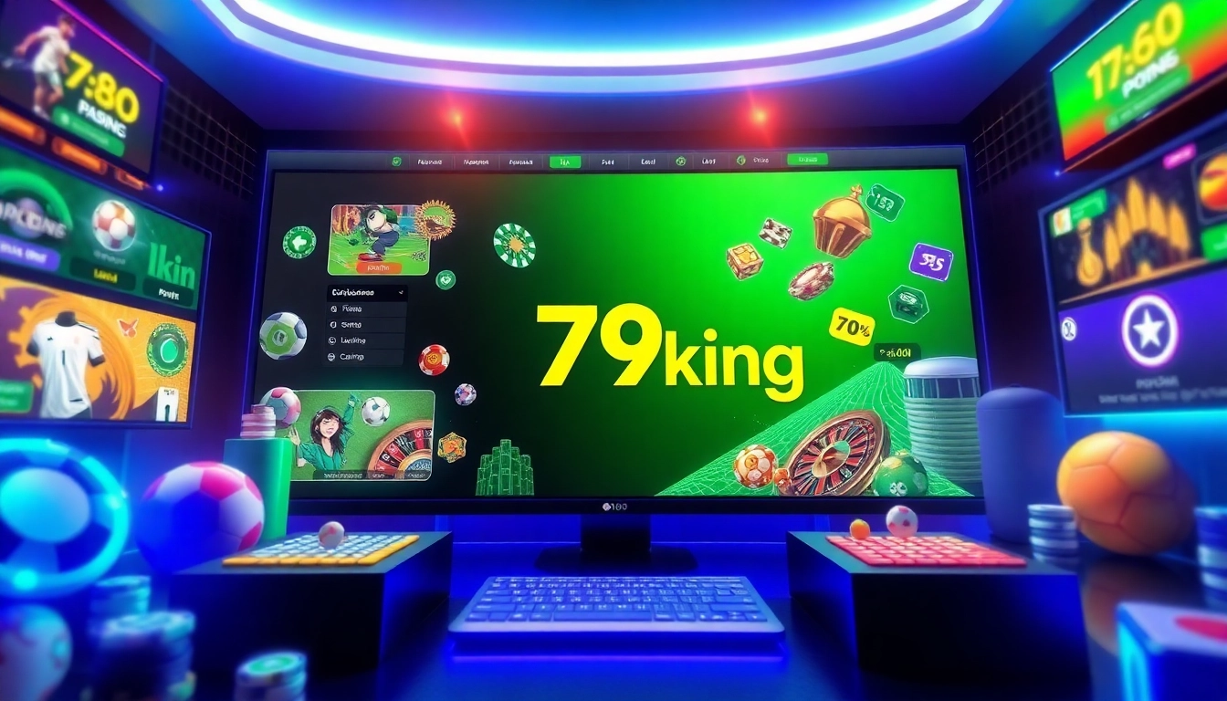 Discover 79king sleek online gaming interface showcasing diverse gambling options.