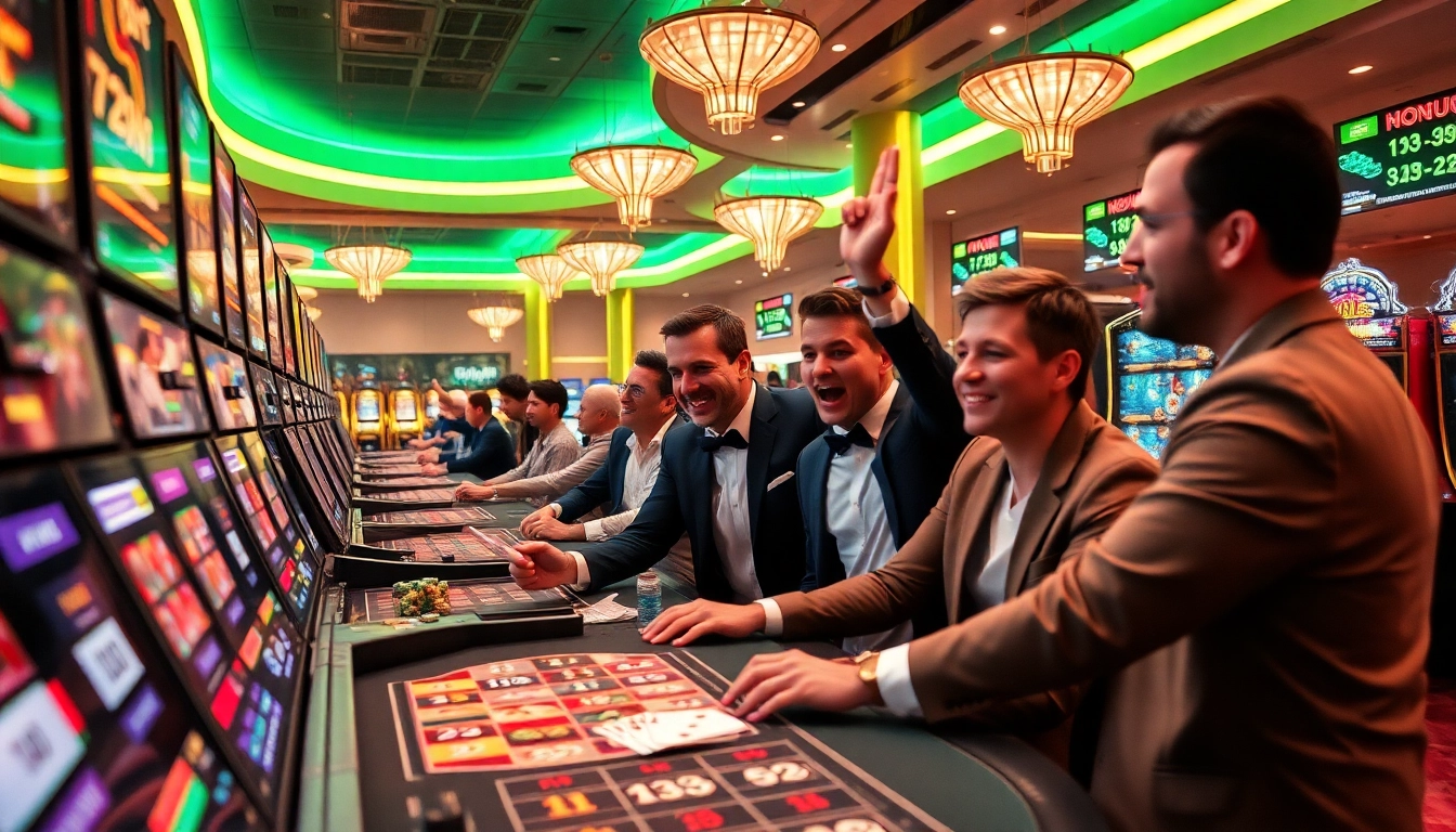 Spannende Spielszene im 79king Online-Casino mit lebhafter Atmosphäre und begeisterten Spielern.