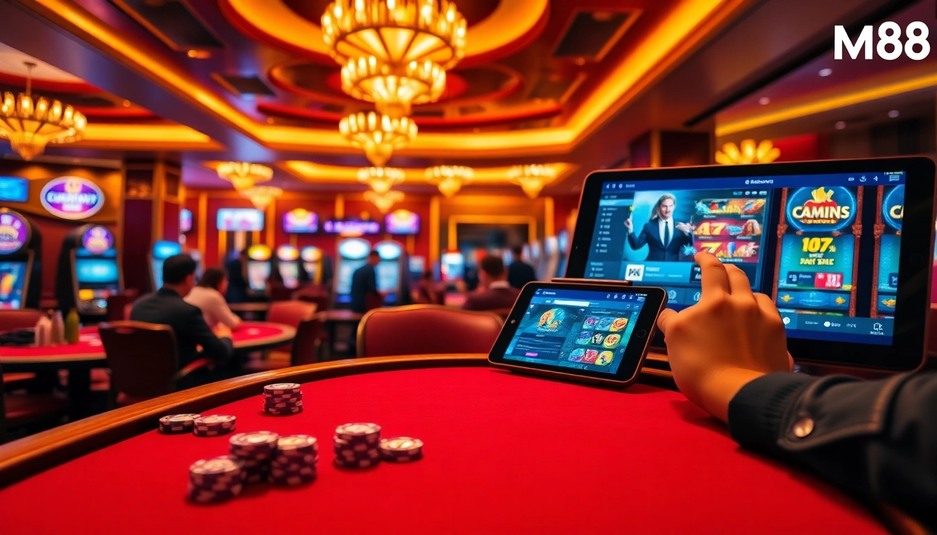 Experience thrilling games at https://mm88.sa.com/ with vibrant casino tables and digital interfaces.