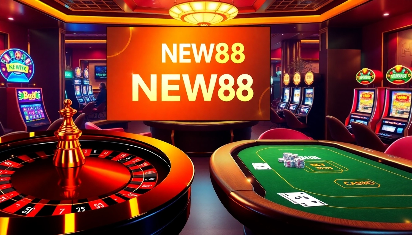 Experience engaging live gaming action on NEW88 đăng nhập with vibrant roulette and poker tables.