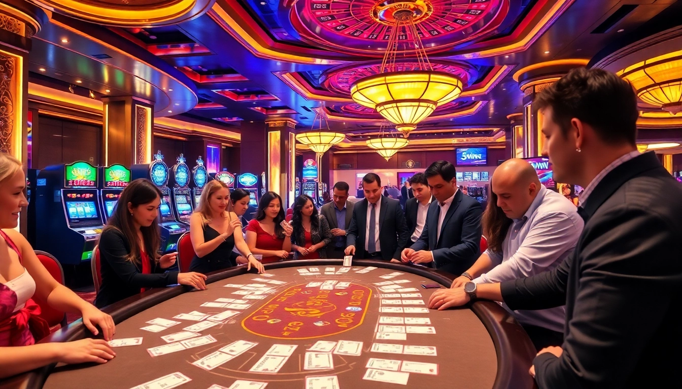 Engaging scene of Đá Gà Thomo BJ888 with vibrant betting atmosphere and players excitedly wagering.