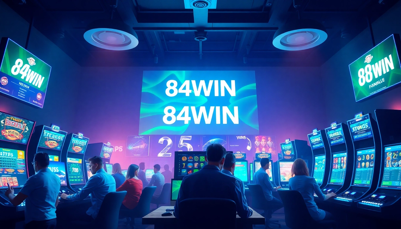 Experience the excitement of online gaming at 84 win with a diverse group of players enjoying casino games.