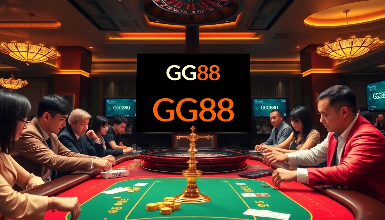 Experience thrill and excitement at GG88’s dynamic casino with engaged players and vibrant tables.